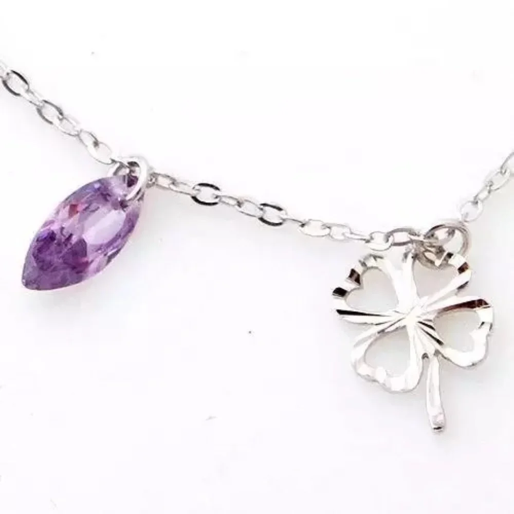 Amethyst Sterling Silver Bracelet/Anklet - Picture 4 of 10